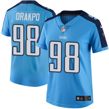 Nike Titans #98 Brian Orakpo Light Blue Team Color Women's Stitched NFL Vapor Untouchable Limited Jersey Nike Titans #98 Brian Orakpo Light Blue Team Color Women's Stitched NFL Vapor Untouchable Limited Jersey