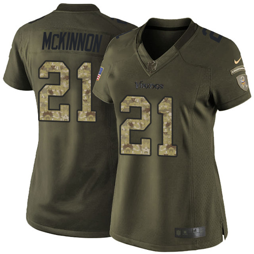 Nike Vikings #21 Jerick McKinnon Green Women's Stitched NFL Limited 2015 Salute to Service Jersey