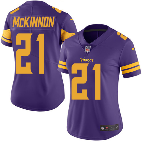 Nike Vikings #21 Jerick McKinnon Purple Women's Stitched NFL Limited Rush Jersey Nike Vikings #21 Jerick McKinnon Purple Women's Stitched NFL Limited Rush Jersey