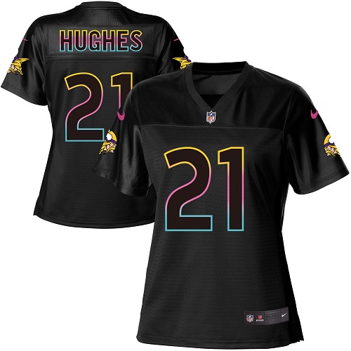 Nike Vikings #21 Mike Hughes Black Women's NFL Fashion Game Jersey Nike Vikings #21 Mike Hughes Black Women's NFL Fashion Game Jersey