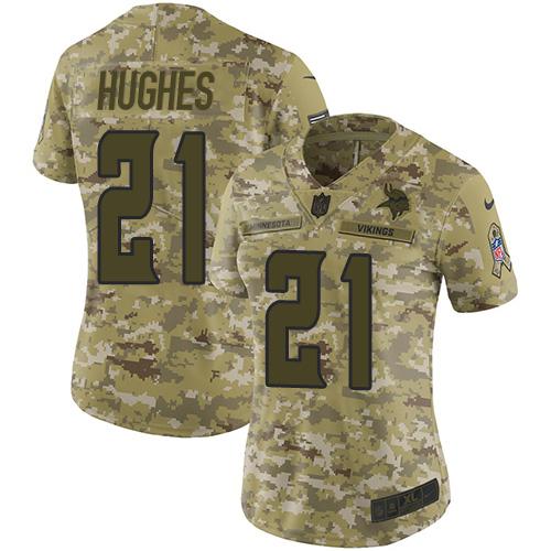 Nike Vikings #21 Mike Hughes Camo Women's Stitched NFL Limited 2018 Salute to Service Jersey Nike Vikings #21 Mike Hughes Camo Women's Stitched NFL Limited 2018 Salute to Service Jersey