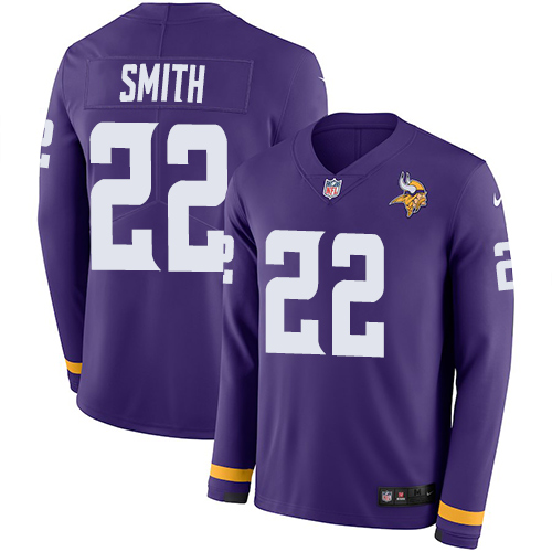 Nike Vikings #22 Harrison Smith Purple Team Color Men's Stitched NFL Limited Therma Long Sleeve Jersey Nike Vikings #22 Harrison Smith Purple Team Color Men's Stitched NFL Limited Therma Long Sleeve Jersey