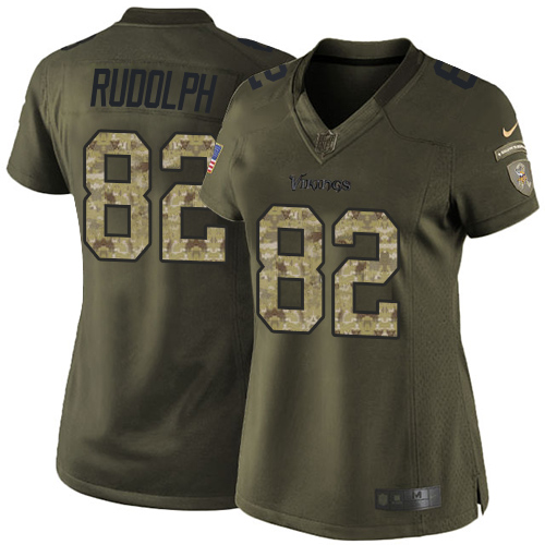 Nike Vikings #82 Kyle Rudolph Green Women's Stitched NFL Limited 2015 Salute to Service Jersey Nike Vikings #82 Kyle Rudolph Green Women's Stitched NFL Limited 2015 Salute to Service Jersey