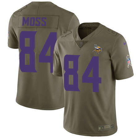 Nike Vikings #84 Randy Moss Olive Youth Stitched NFL Limited 2017 Salute to Service Jersey Nike Vikings #84 Randy Moss Olive Youth Stitched NFL Limited 2017 Salute to Service Jersey