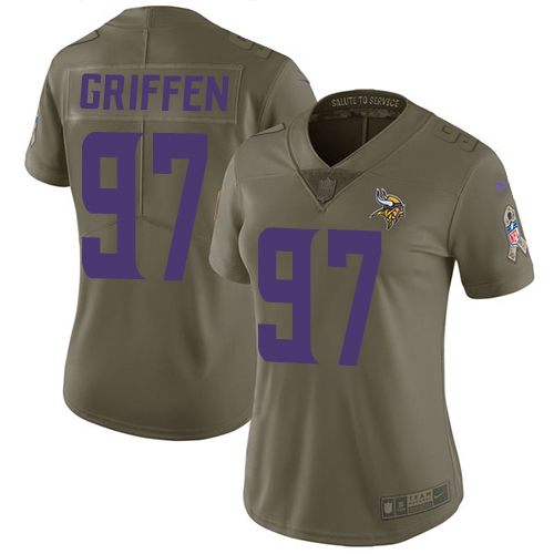 Nike Vikings #97 Everson Griffen Olive Women's Stitched NFL Limited 2017 Salute to Service Jersey Nike Vikings #97 Everson Griffen Olive Women's Stitched NFL Limited 2017 Salute to Service Jersey
