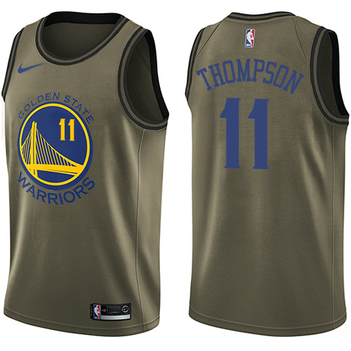Nike Warriors #11 Klay Thompson Green Salute to Service NBA Swingman Jersey Nike Warriors #11 Klay Thompson Green Salute to Service NBA Swingman Jersey