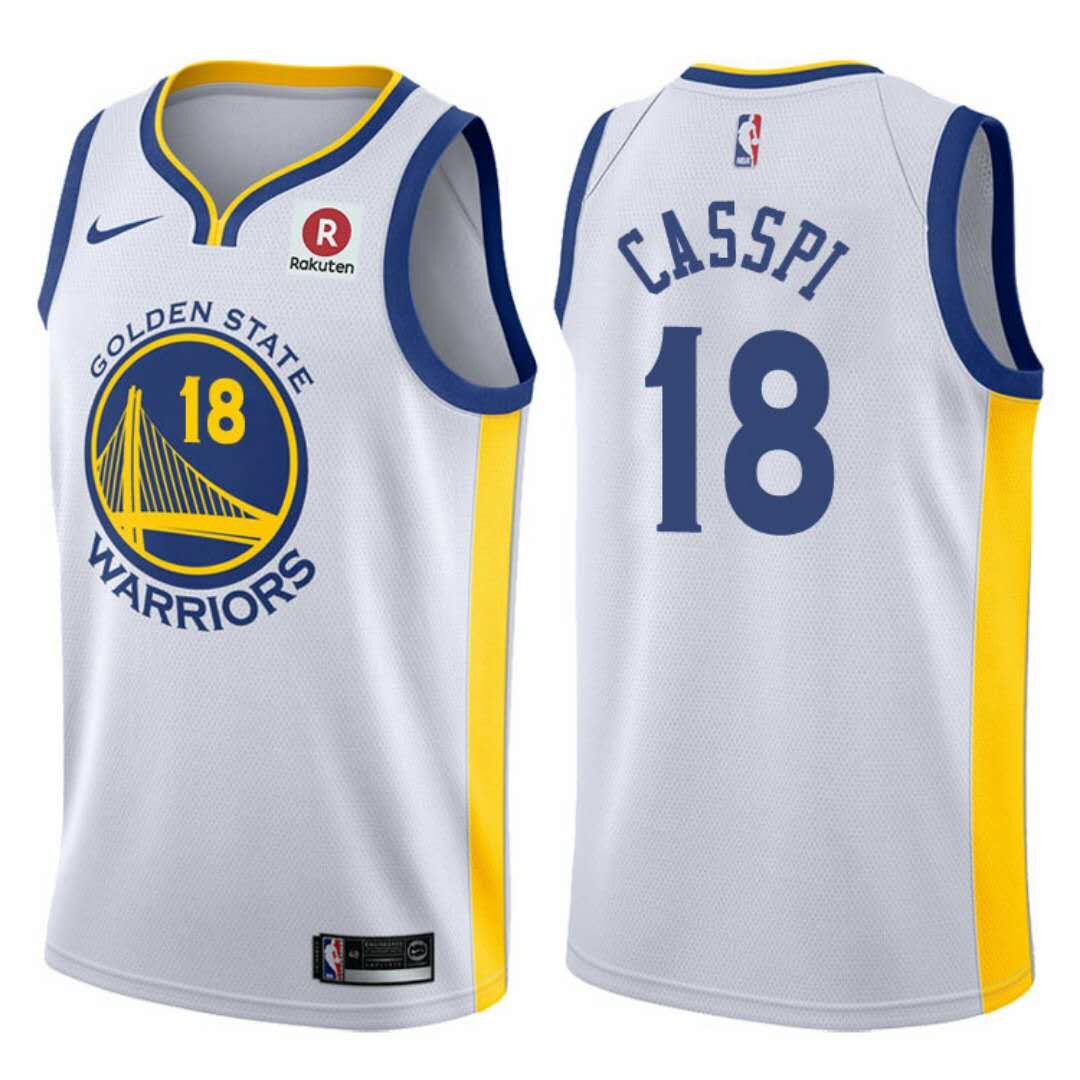 Nike Warriors #18 CASSPI White 17-18 Printed NBA Swingman Jersey