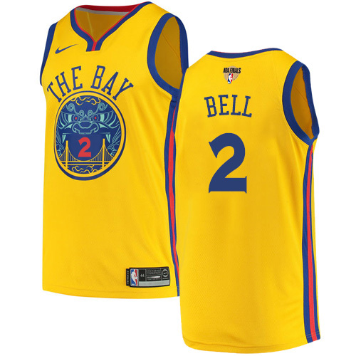 Nike Warriors #2 Jordan Bell Gold The Finals Patch NBA Swingman City Edition Jersey Nike Warriors #2 Jordan Bell Gold The Finals Patch NBA Swingman City Edition Jersey