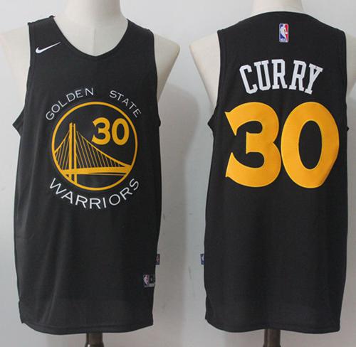 Nike Warriors #30 Stephen Curry Black Fashion Stitched NBA Jersey