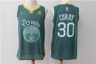 Nike Warriors #30 Stephen Curry Green The Town Authentic Stitched NBA Jersey