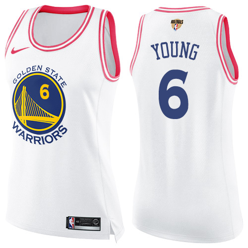 Nike Warriors #6 Nick Young White Pink The Finals Patch Women's NBA Swingman Fashion Jersey Nike Warriors #6 Nick Young White Pink The Finals Patch Women's NBA Swingman Fashion Jersey
