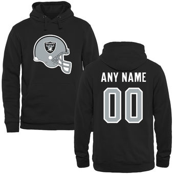 Oakland Raiders Black Custom Name & Number Helmet Pullover Hoodie Oakland Raiders Black Custom Name & Number Helmet Pullover Hoodie