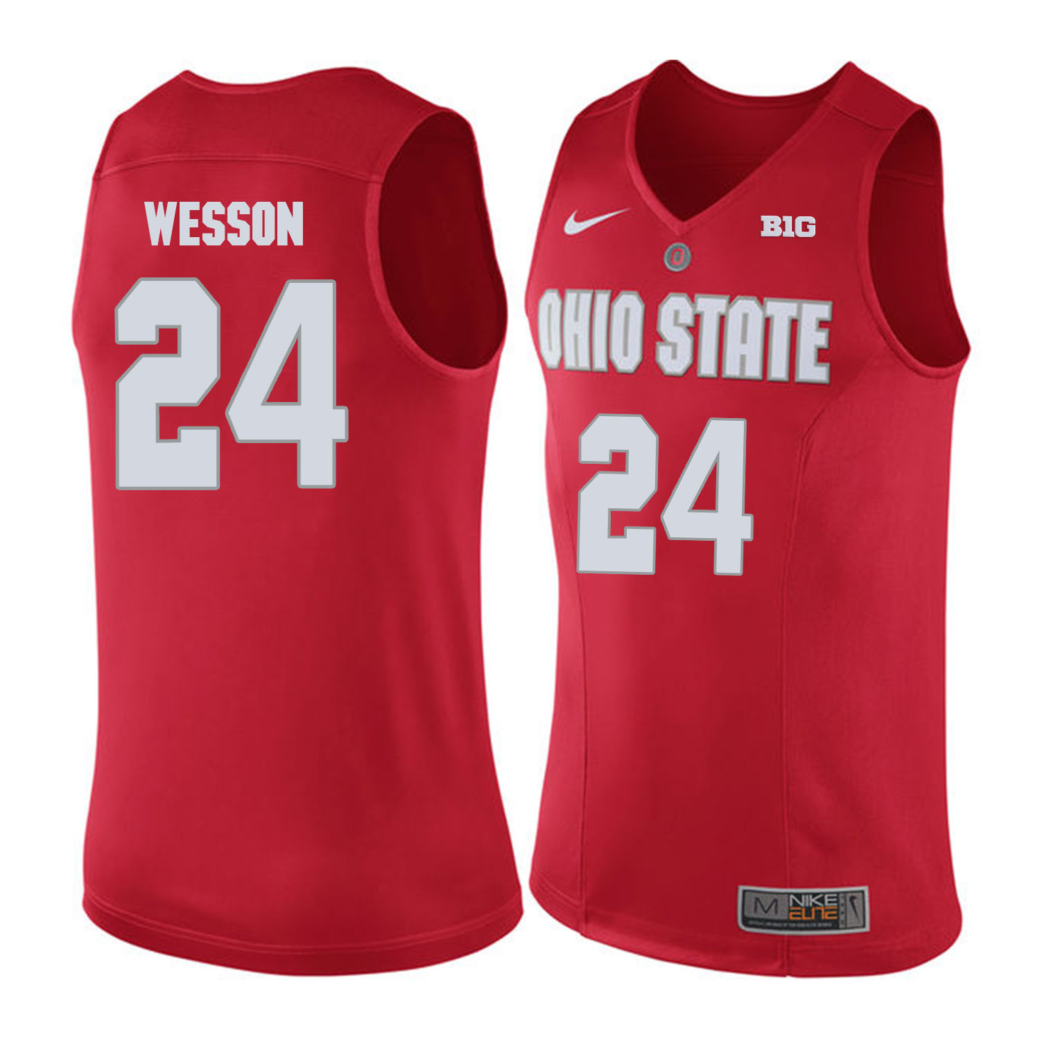 Ohio State Buckeyes #24 WessonRed College Basketball Jersey Ohio State Buckeyes #24 WessonRed College Basketball Jersey
