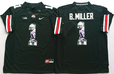 Ohio State Buckeyes 1 B.Miller Black Portrait Number College Jersey Ohio State Buckeyes 1 B.Miller Black Portrait Number College Jersey