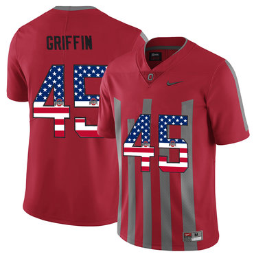Ohio State Buckeyes 45 Archie Griffin Red USA Flag Alternate College Football Elite Jersey Ohio State Buckeyes 45 Archie Griffin Red USA Flag Alternate College Football Elite Jersey