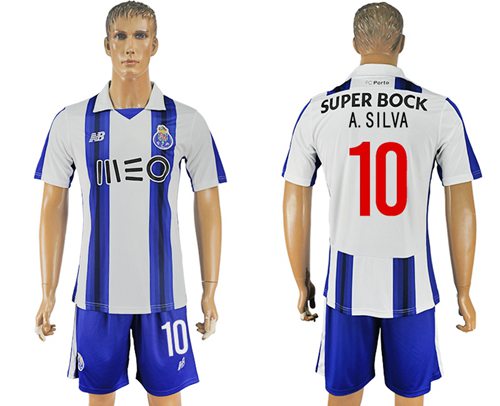 Oporto #10 A.Silva Home Soccer Club Jersey Oporto #10 A.Silva Home Soccer Club Jersey