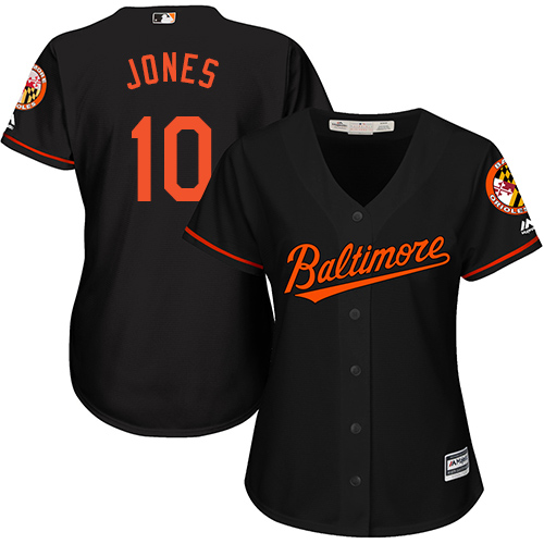 Orioles #10 Adam Jones Black Alternate Women's Stitched MLB Jersey Orioles #10 Adam Jones Black Alternate Women's Stitched MLB Jersey