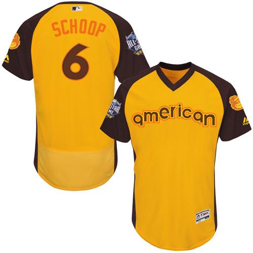 Orioles #6 Jonathan Schoop Gold Flexbase Authentic Collection 2016 All-Star American League Stitched MLB Jersey Orioles #6 Jonathan Schoop Gold Flexbase Authentic Collection 2016 All-Star American League Stitched MLB Jersey