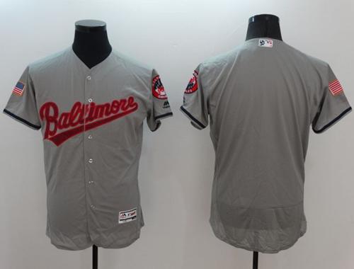 Orioles Blank Grey Fashion Stars & Stripes Flexbase Authentic Stitched MLB Jersey Orioles Blank Grey Fashion Stars & Stripes Flexbase Authentic Stitched MLB Jersey