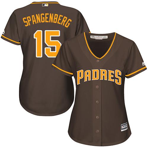Padres #15 Cory Spangenberg Brown Alternate Women's Stitched MLB Jersey Padres #15 Cory Spangenberg Brown Alternate Women's Stitched MLB Jersey