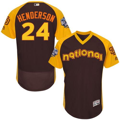 Padres #24 Rickey Henderson Brown Flexbase Authentic Collection 2016 All-Star National League Stitched MLB Jersey Padres #24 Rickey Henderson Brown Flexbase Authentic Collection 2016 All-Star National League Stitched MLB Jersey