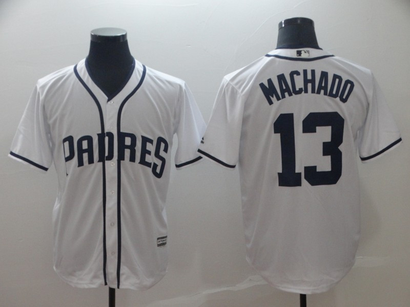 Padres 13 Manny Machado White Cool Base Jersey Padres 13 Manny Machado White Cool Base Jersey