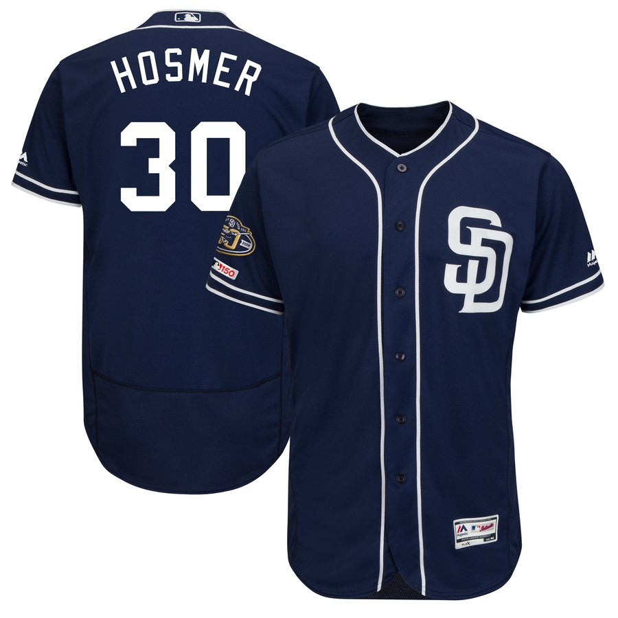 Padres-30-Eric-Hosmer-Navy-50th-Anniversary-and-150th-Patch-FlexBase-Jersey Padres-30-Eric-Hosmer-Navy-50th-Anniversary-and-150th-Patch-FlexBase-Jersey