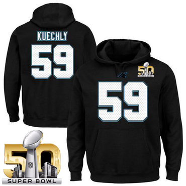 Panthers #59 Luke Kuechly Black Super Bowl 50 Majestic Eligible Receiver II Name & Number NFL Hoodie Panthers #59 Luke Kuechly Black Super Bowl 50 Majestic Eligible Receiver II Name & Number NFL Hoodie