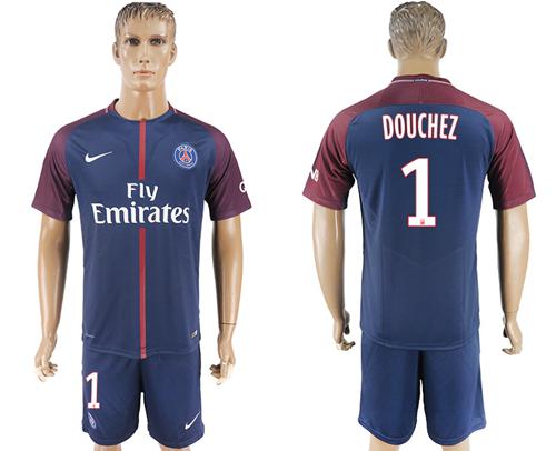 Paris Saint-Germain #1 Douchez Home Soccer Club Jersey Paris Saint-Germain #1 Douchez Home Soccer Club Jersey