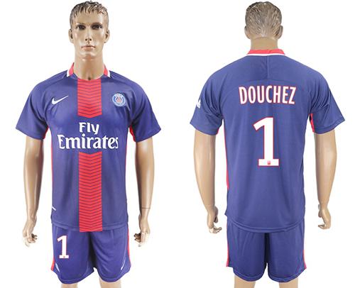 Paris Saint-Germain #1 Douchez Home Soccer Club Jersey Paris Saint-Germain #1 Douchez Home Soccer Club Jersey