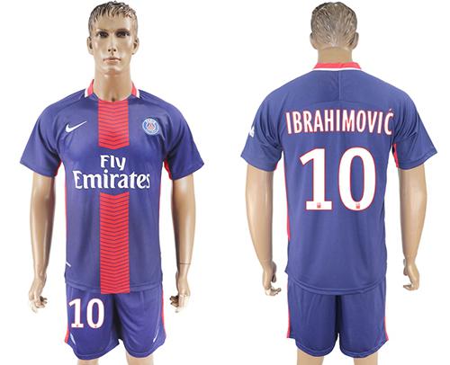 Paris Saint-Germain #10 Ibrahimovic Home Soccer Club Jersey Paris Saint-Germain #10 Ibrahimovic Home Soccer Club Jersey