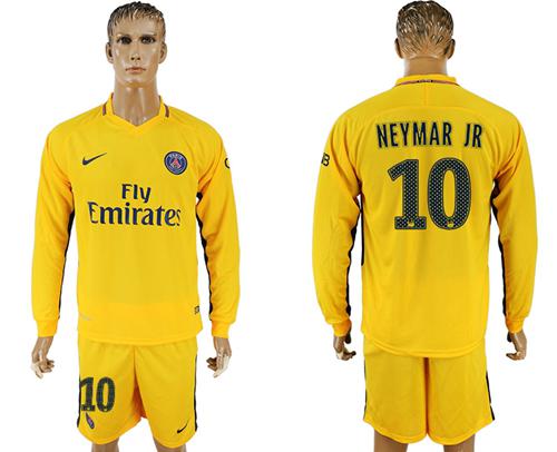 Paris Saint-Germain #10 Neymar Jr Away Long Sleeves Soccer Club Jersey Paris Saint-Germain #10 Neymar Jr Away Long Sleeves Soccer Club Jersey