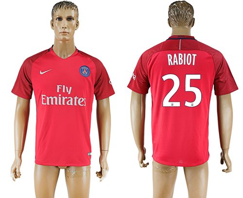 Paris Saint-Germain #25 Rabiot Red Soccer Club Jersey Paris Saint-Germain #25 Rabiot Red Soccer Club Jersey