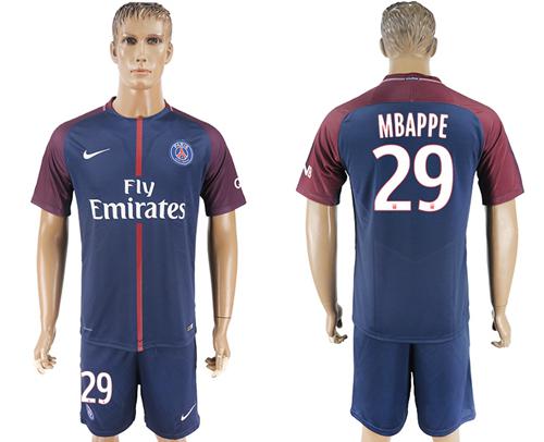 Paris Saint-Germain #29 Mbappe Home Soccer Club Jersey Paris Saint-Germain #29 Mbappe Home Soccer Club Jersey
