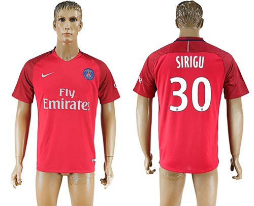 Paris Saint-Germain #30 Sirigu Red Soccer Club Jersey