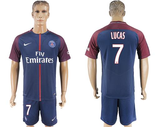 Paris Saint-Germain #7 Lucas Home Soccer Club Jersey Paris Saint-Germain #7 Lucas Home Soccer Club Jersey