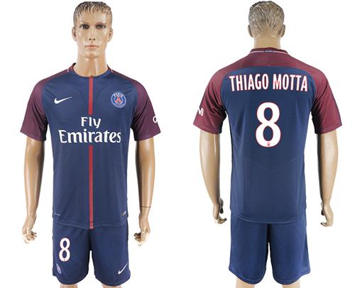 Paris Saint-Germain #8 Thiago Motta Home Soccer Club Jersey Paris Saint-Germain #8 Thiago Motta Home Soccer Club Jersey