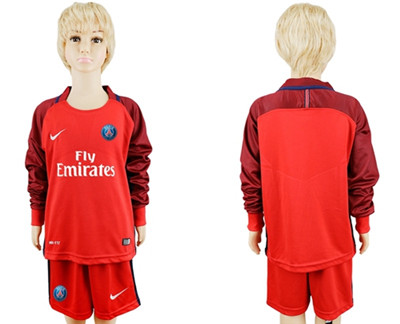 Paris Saint-Germain Blank Home Long Sleeves Kid Soccer Club Jersey Paris Saint-Germain Blank Home Long Sleeves Kid Soccer Club Jersey