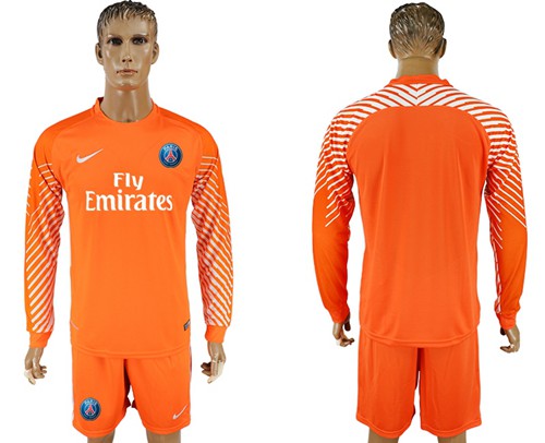 Paris Saint-Germain Blank Orange Goalkeeper Long Sleeves Soccer Club Jersey Paris Saint-Germain Blank Orange Goalkeeper Long Sleeves Soccer Club Jersey