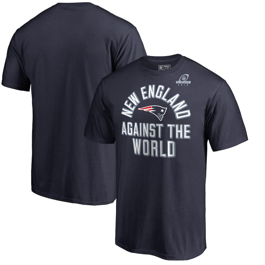 Patriots Navy 2018 NFL Playoffs Against The World Men's T-Shirt