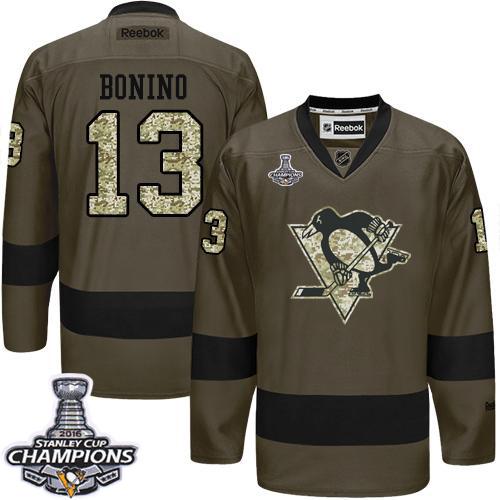 Penguins #13 Nick Bonino Green Salute to Service 2016 Stanley Cup Champions Stitched NHL Jersey Penguins #13 Nick Bonino Green Salute to Service 2016 Stanley Cup Champions Stitched NHL Jersey