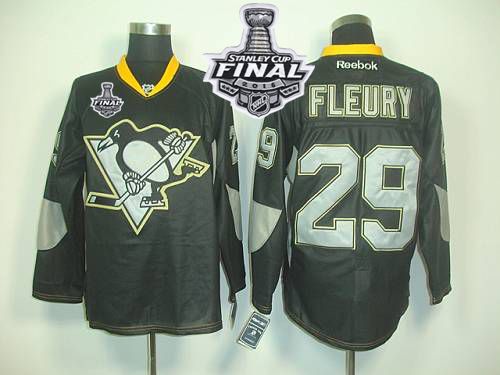 Penguins #29 Andre Fleury Black Ice 2016 Stanley Cup Final Patch Stitched NHL Jersey Penguins #29 Andre Fleury Black Ice 2016 Stanley Cup Final Patch Stitched NHL Jersey