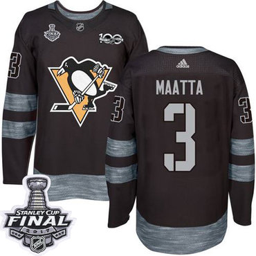 Penguins #3 Olli Maatta Black 1917-2017 100th Anniversary Stanley Cup Final Patch Stitched NHL Jersey Penguins #3 Olli Maatta Black 1917-2017 100th Anniversary Stanley Cup Final Patch Stitched NHL Jersey