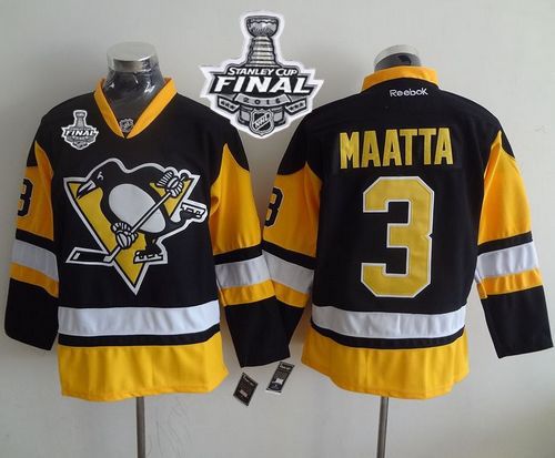 Penguins #3 Olli Maatta Black Alternate 2016 Stanley Cup Final Patch Stitched NHL Jersey Penguins #3 Olli Maatta Black Alternate 2016 Stanley Cup Final Patch Stitched NHL Jersey