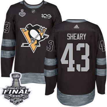Penguins #43 Conor Sheary Black 1917-2017 100th Anniversary Stanley Cup Final Patch Stitched NHL Jersey Penguins #43 Conor Sheary Black 1917-2017 100th Anniversary Stanley Cup Final Patch Stitched NHL Jersey