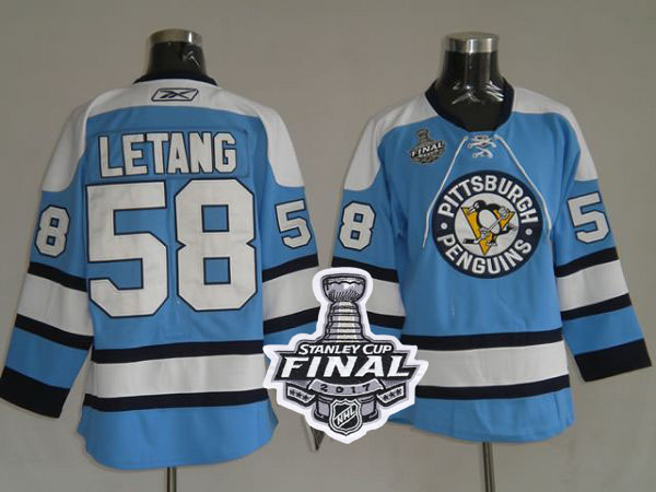 Penguins #58 Kris Letang Blue 2017 Stanley Cup Final Patch Stitched NHL Jersey Penguins #58 Kris Letang Blue 2017 Stanley Cup Final Patch Stitched NHL Jersey
