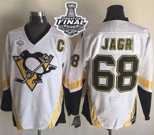 Penguins #68 Jaromir Jagr White CCM Throwback 2016 Stanley Cup Final Patch Stitched NHL Jersey Penguins #68 Jaromir Jagr White CCM Throwback 2016 Stanley Cup Final Patch Stitched NHL Jersey