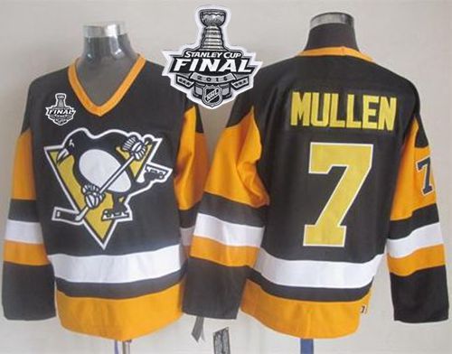 Penguins #7 Joe Mullen Black CCM Throwback 2016 Stanley Cup Final Patch Stitched NHL Jersey Penguins #7 Joe Mullen Black CCM Throwback 2016 Stanley Cup Final Patch Stitched NHL Jersey