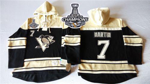 Penguins #7 Paul Martin Black Sawyer Hooded Sweatshirt 2016 Stanley Cup Champions Stitched NHL Jersey Penguins #7 Paul Martin Black Sawyer Hooded Sweatshirt 2016 Stanley Cup Champions Stitched NHL Jersey