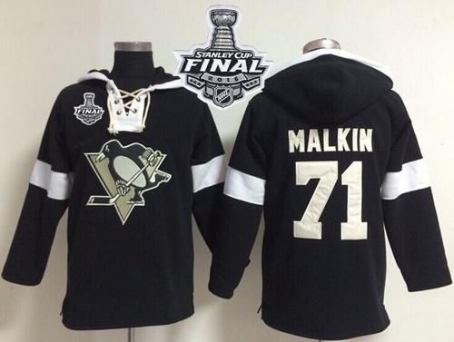 Penguins #71 Evgeni Malkin Black 2016 Stanley Cup Final Patch NHL Pullover Hoodie Penguins #71 Evgeni Malkin Black 2016 Stanley Cup Final Patch NHL Pullover Hoodie